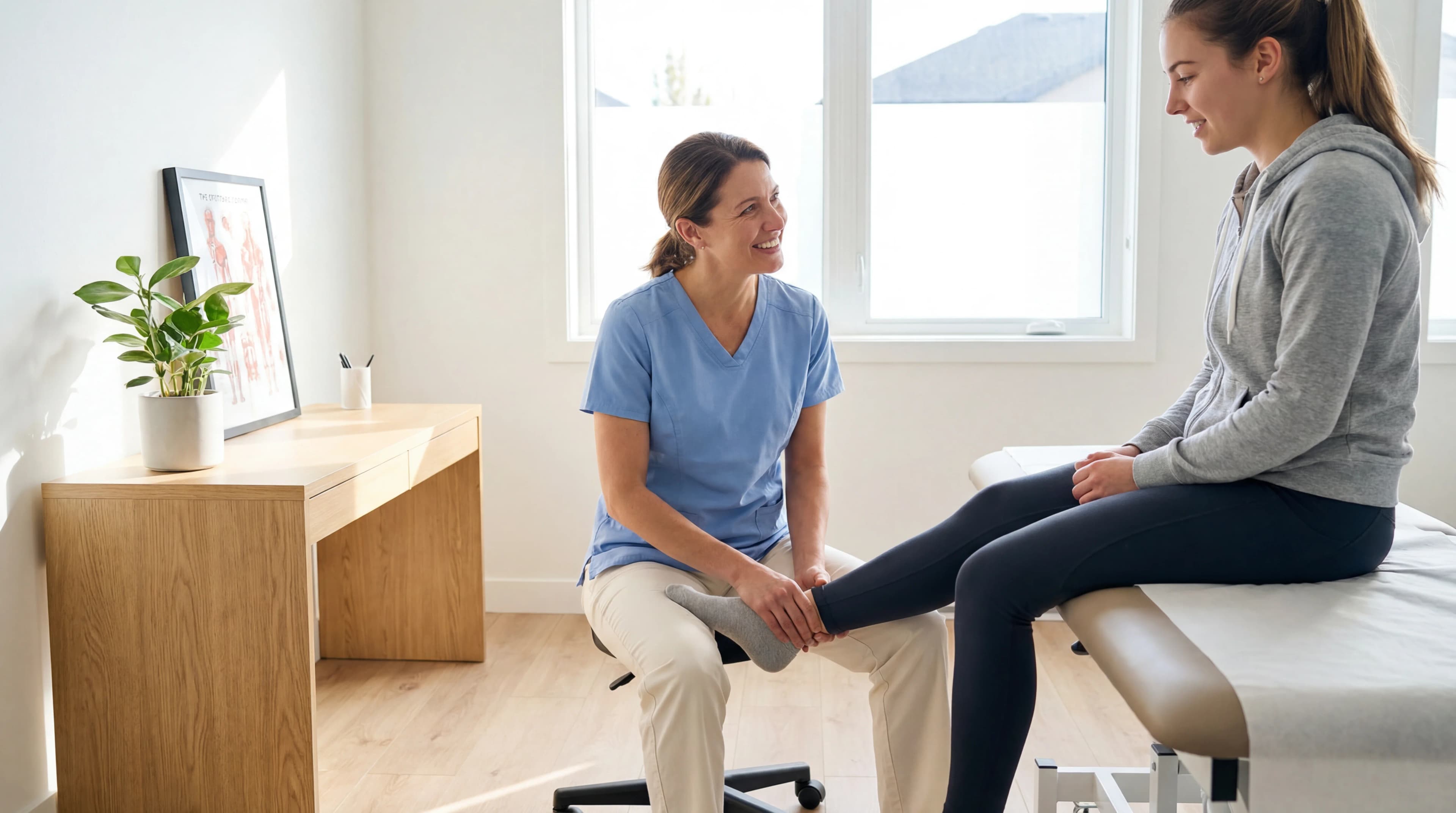 Sprunggelenk-Spezialist bei der Untersuchung