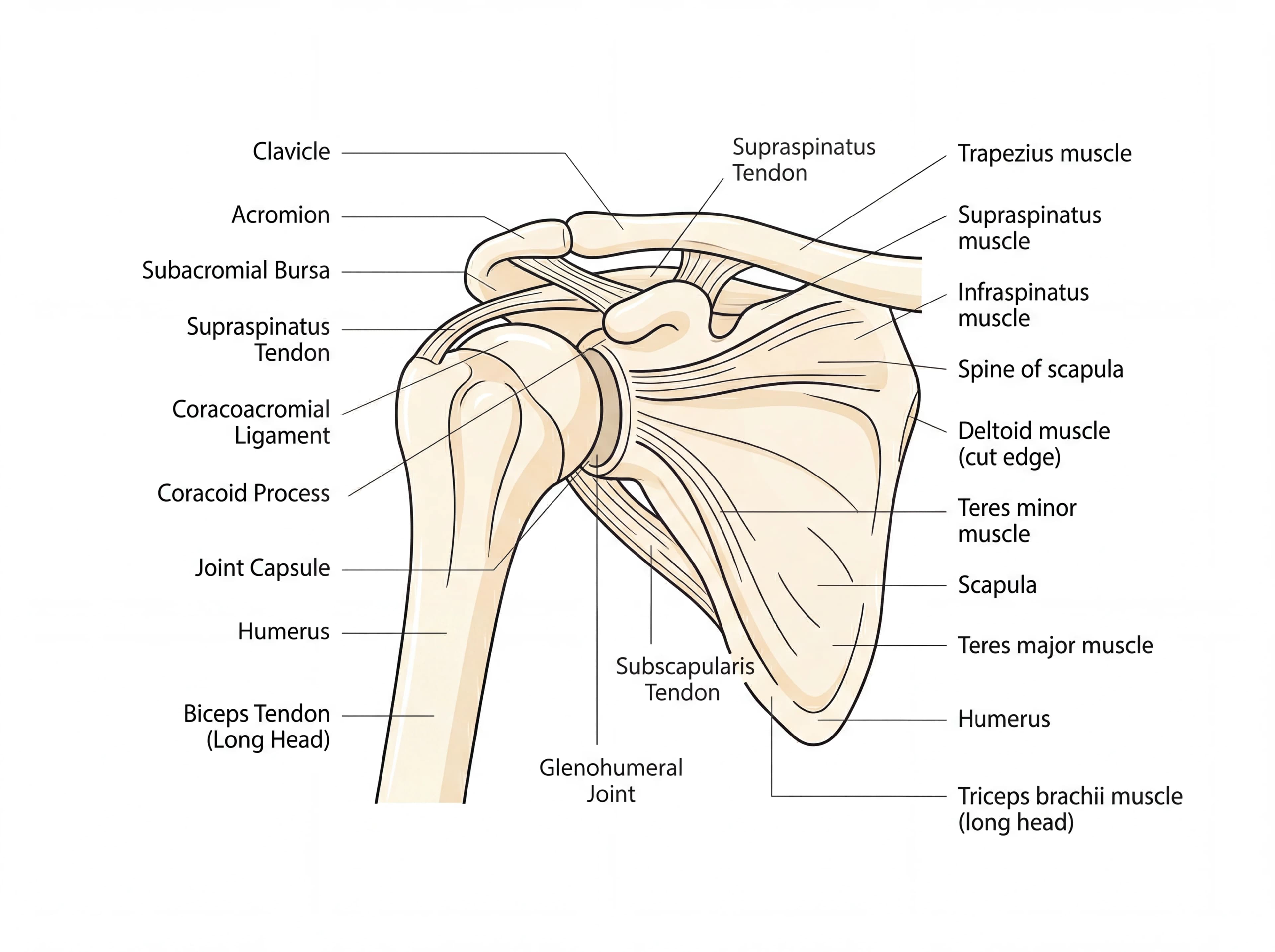 Anatomische Illustration des Schultergelenks – Rotatorenmanschette